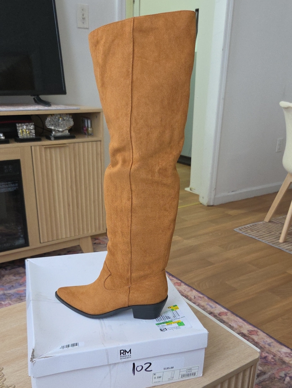 Rebecca Minkoff Over-the-Knee Boot in Camel Suede